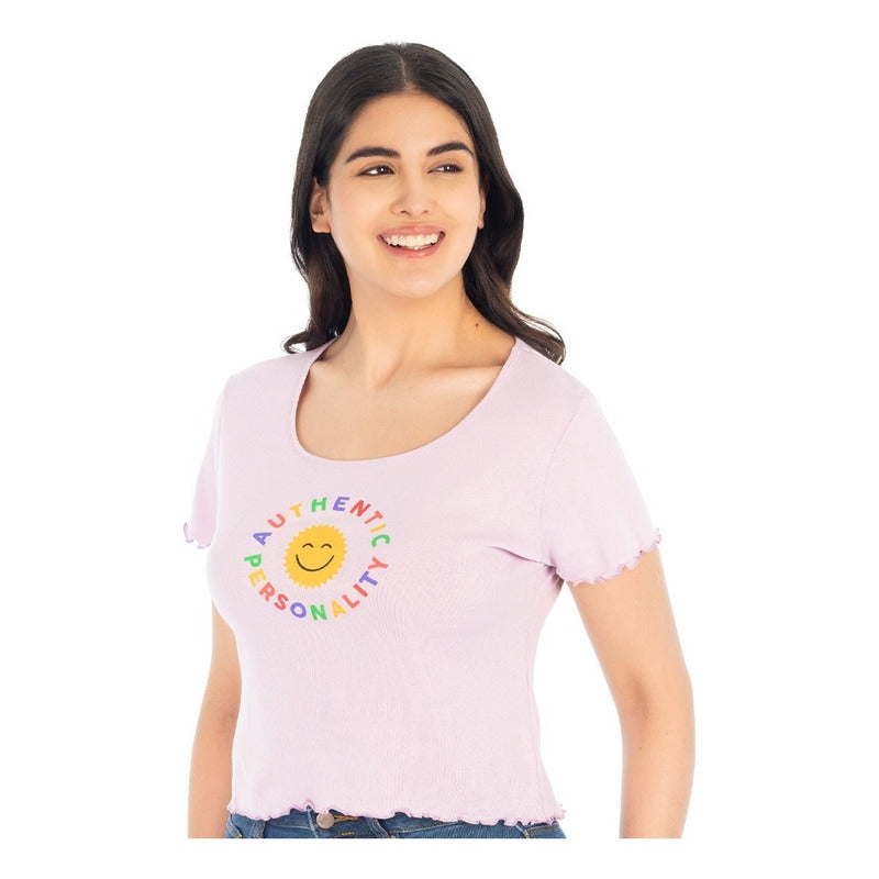 Playera Crop Top Para Mujer 877tn (lech)