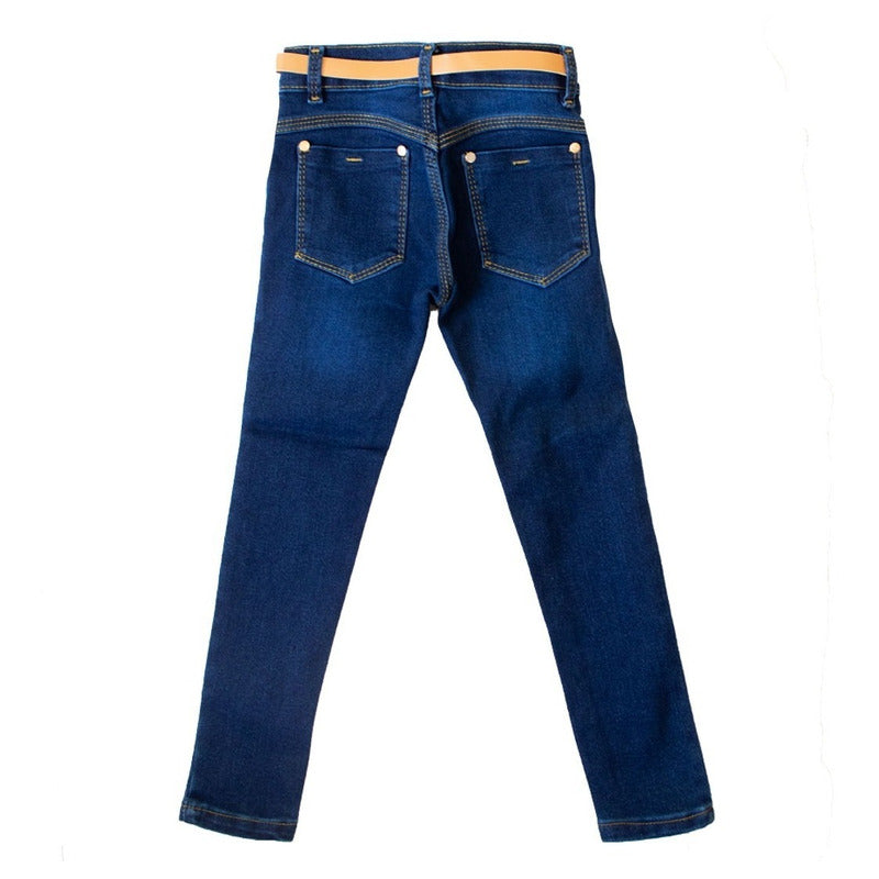 Jeans Con Cinturon Para Niña