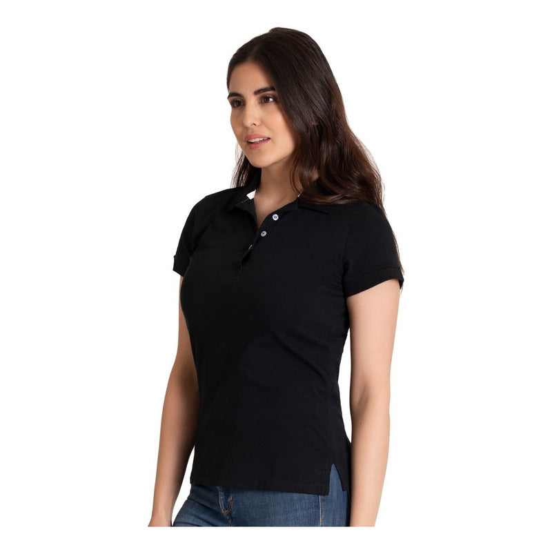 Playera Lisa Basica Cuello Polo Para Mujer