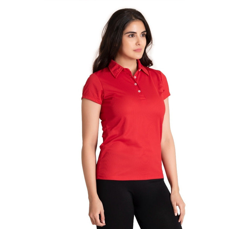 Playera Lisa Basica Cuello Polo Para Mujer