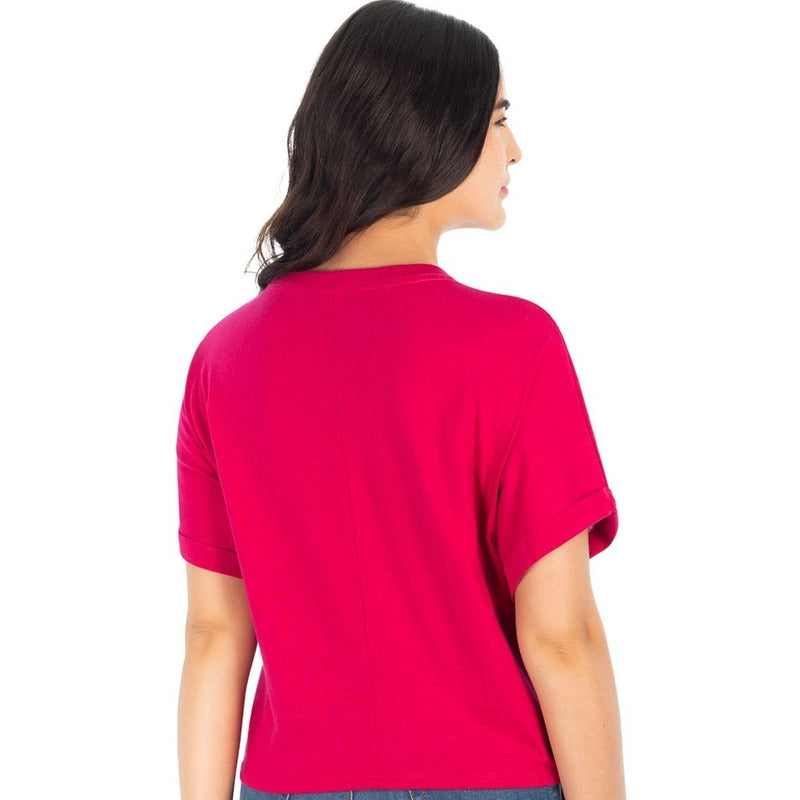 Playera Crop Top Oversize Para Mujer