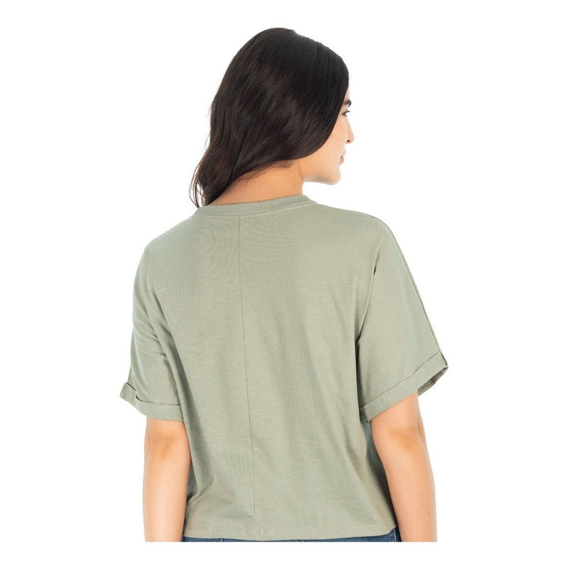 Playera Crop Top Oversize Para Mujer