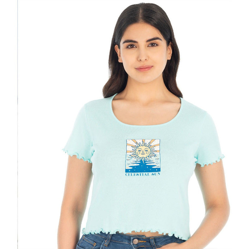 Playera Crop Top Para Mujer 877tn (lech)