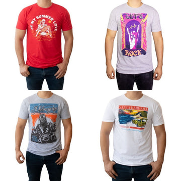 Paquete De 6 Playeras Estampadas Para Hombre