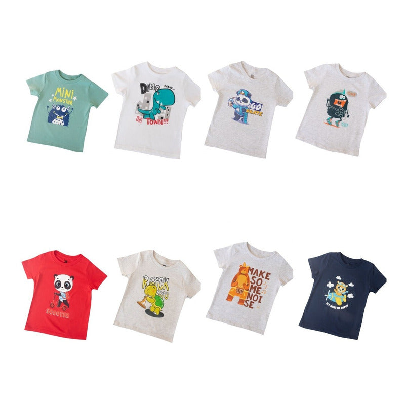 Paquete De 8 Playeras Para Niño Toddler