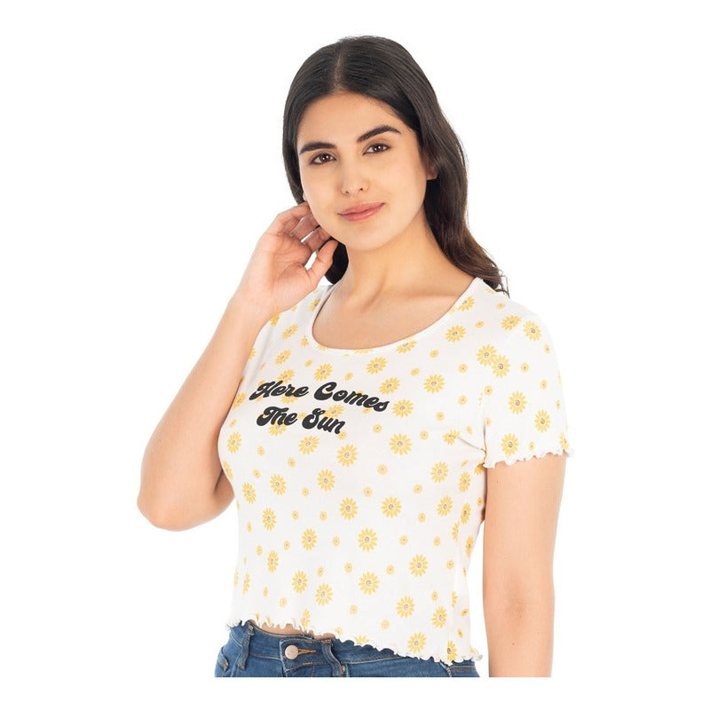 Playera Crop Top Para Mujer 877tn (lech)