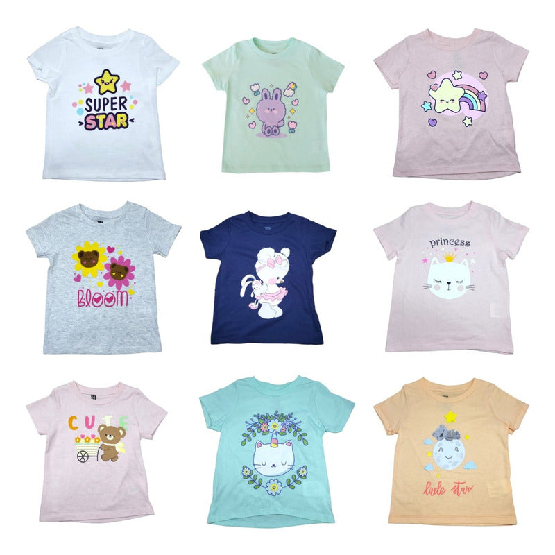 Paquete De 4 Playeras Para Niño O Niña Tallas Toddler