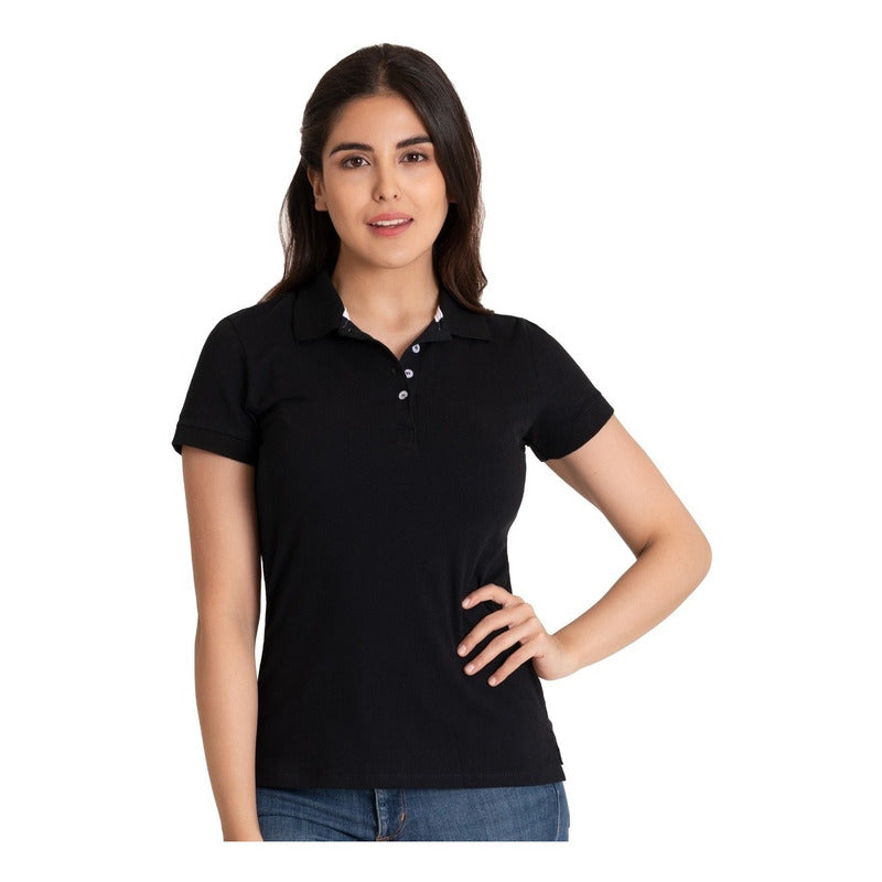 Playera Lisa Basica Cuello Polo Para Mujer