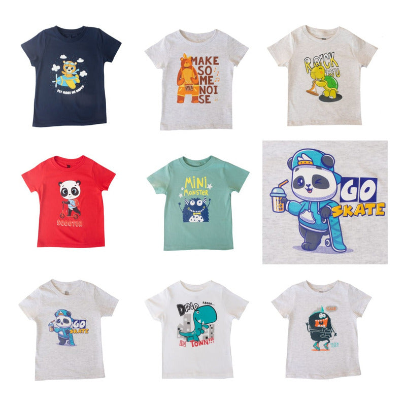 Paquete De 4 Playeras Para Niño O Niña Tallas Toddler