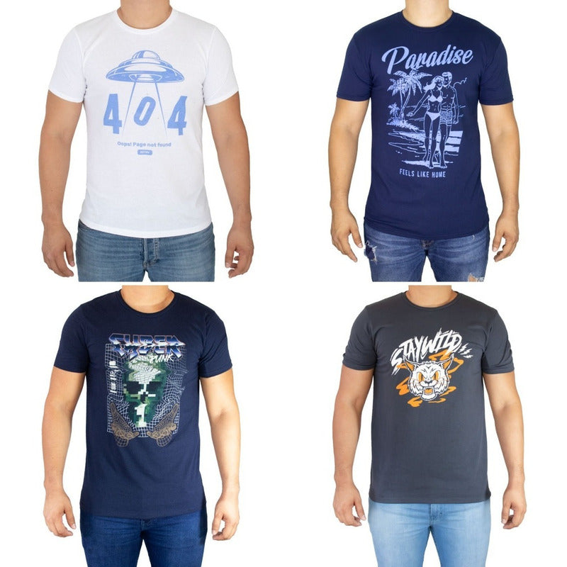 Paquete De 12 Playeras Casuales Para Hombre