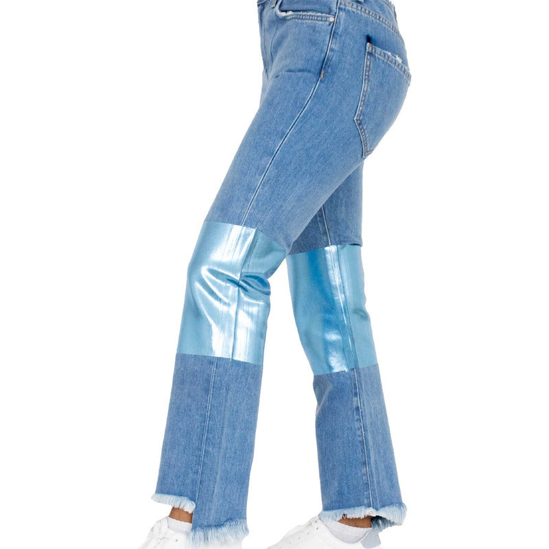 Jeans Pierna Azul Brillo