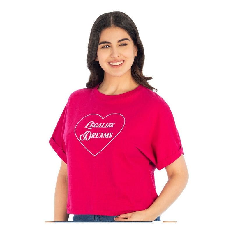 Playera Crop Top Oversize Para Mujer 877tl