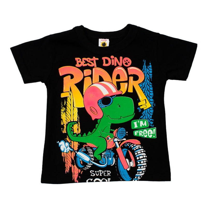 Paquete De 5 Playeras Estampado Urbano Neon Para Niño