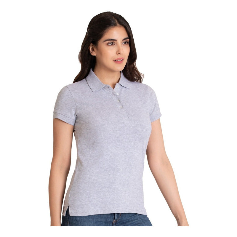 Playera Lisa Basica Cuello Polo Para Mujer