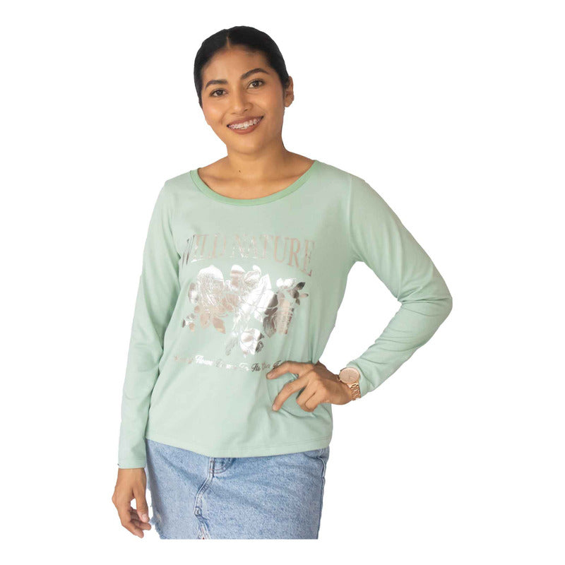 Playera Manga Larga Mujer 879yt