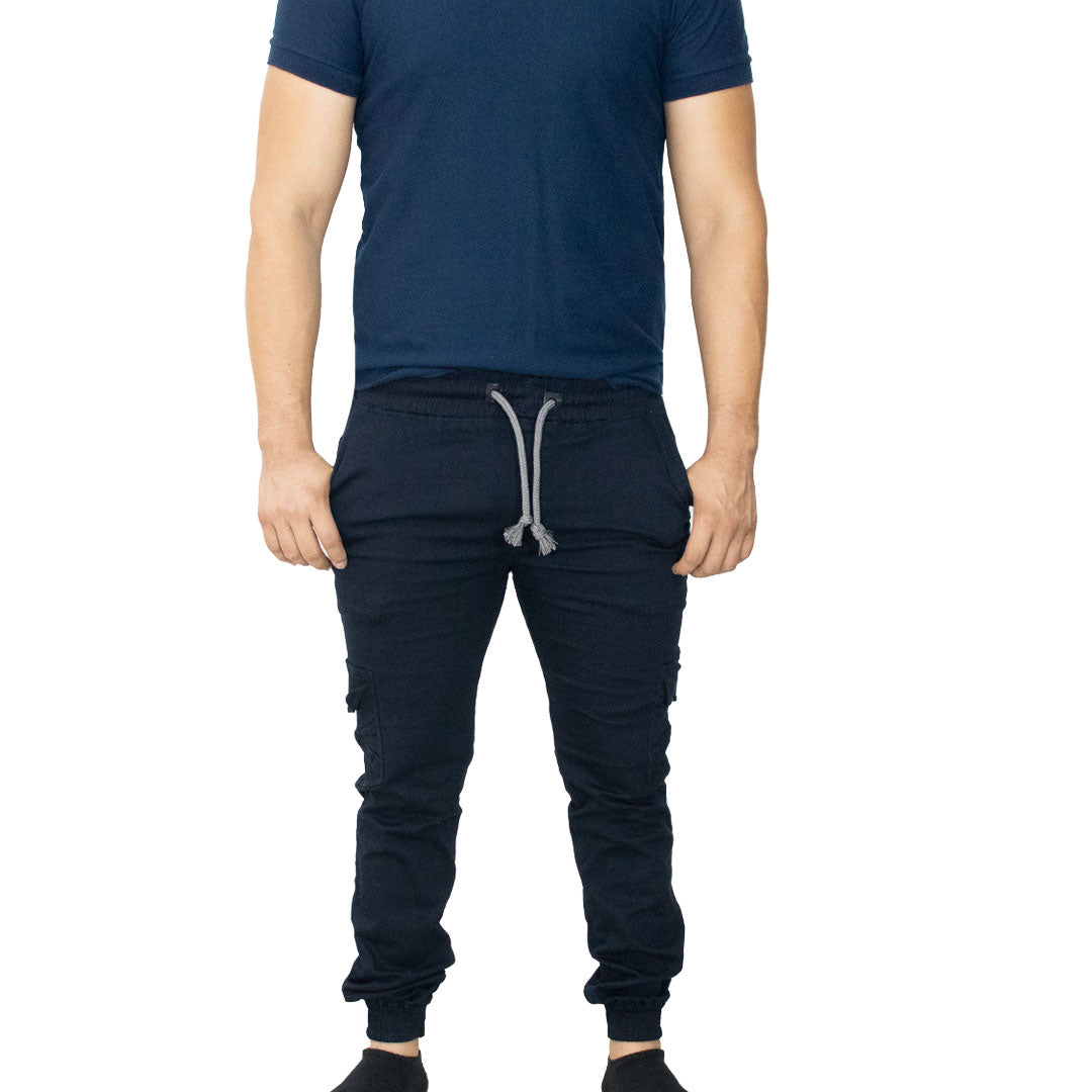 Jogger Gabardina Cargo Bolsa Lateral Para Hombre