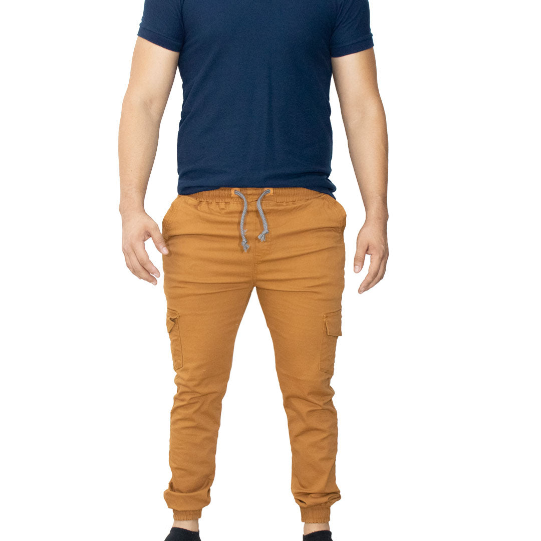 Jogger Gabardina Cargo Bolsa Lateral Para Hombre