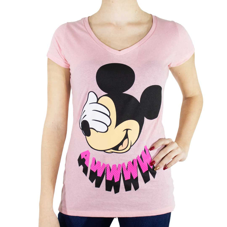 Playera Para Mujer Cuello Redondo Mickey Mouse