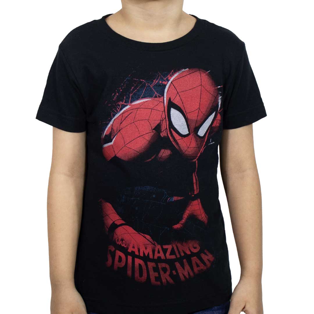 Marvel Conjunto de pijama largo Spiderman para hombre, color negro y rojo