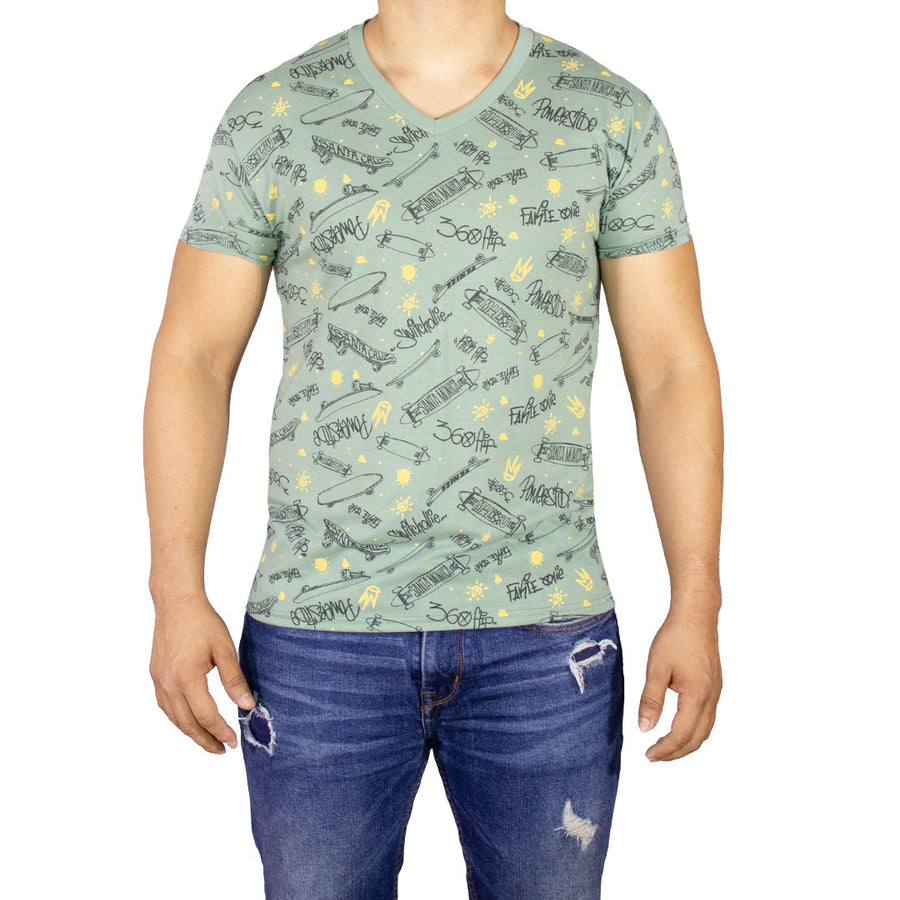 Playera Action Estampado Continuo Para Hombre