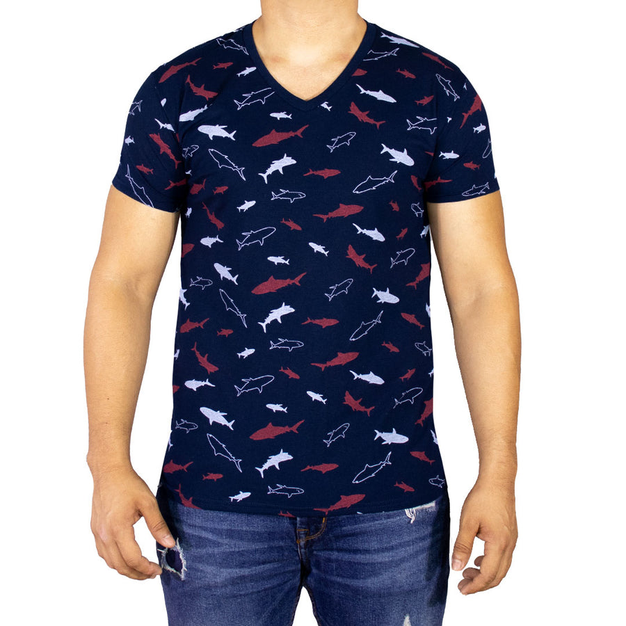 Playera Action Estampado Continuo Para Hombre