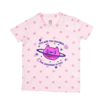 Playera Estampado Continuo Moda Para Niña