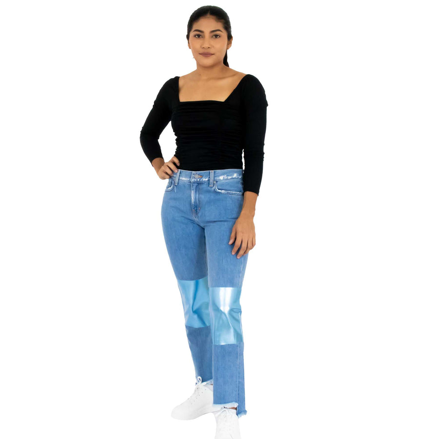 Jeans Pierna Azul Brillo