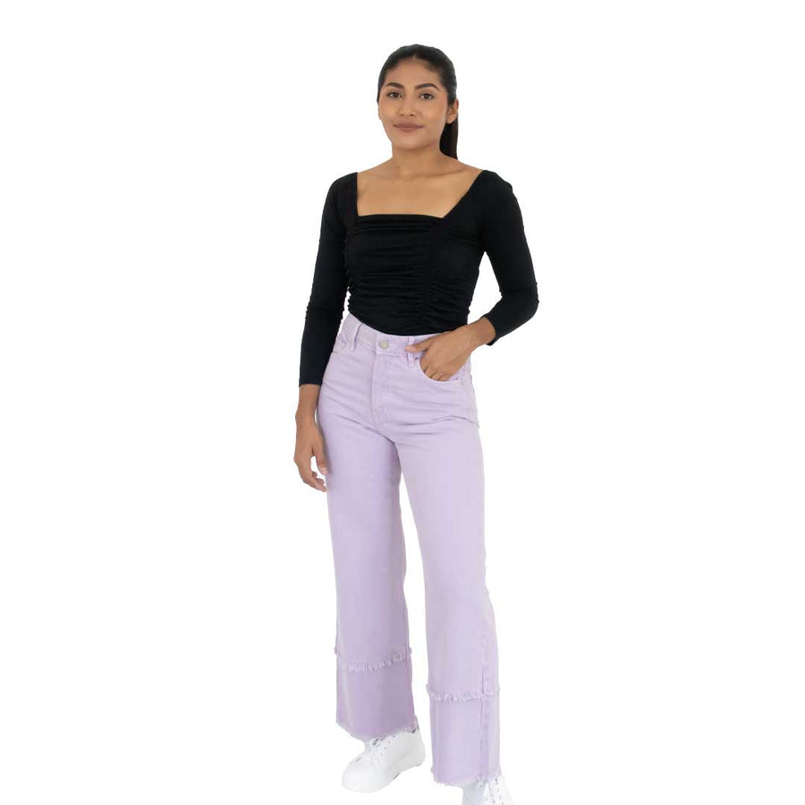 Mom Jeans Liso Lila