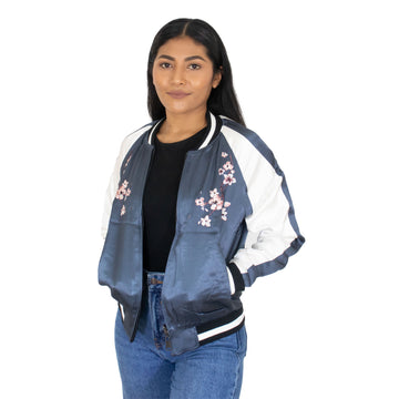 Chaqueta Bomber Doble Vista Bordado Ave