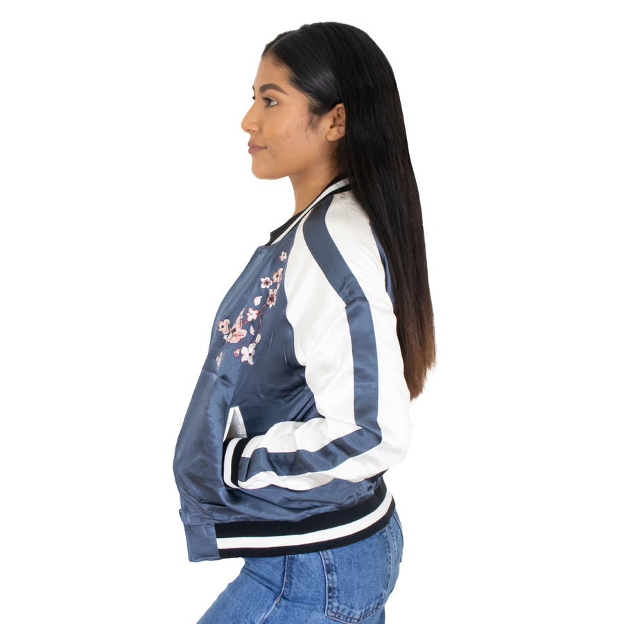 Chaqueta Bomber Doble Vista Bordado Ave