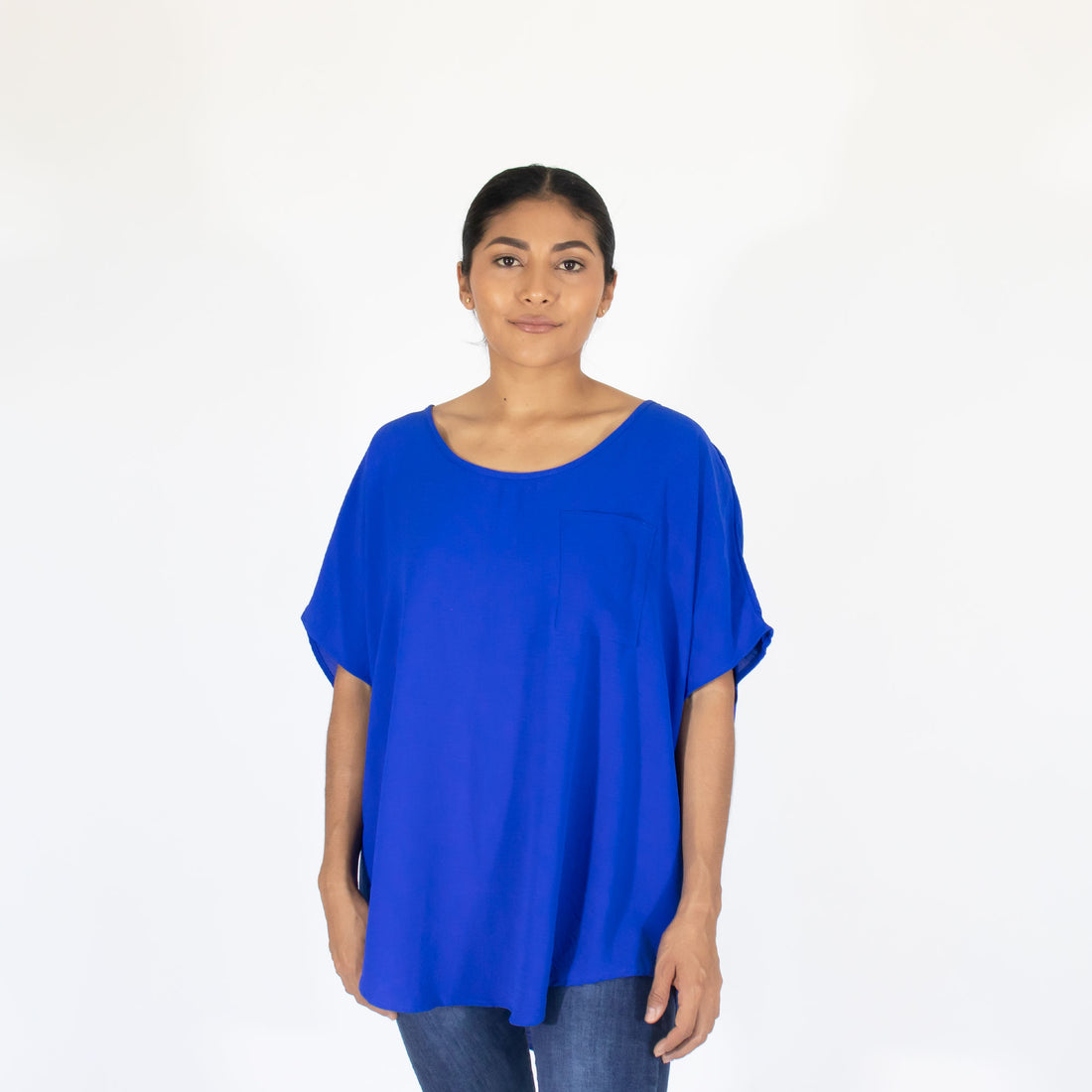 Blusa Azul Est Mariposa Bols Mujer