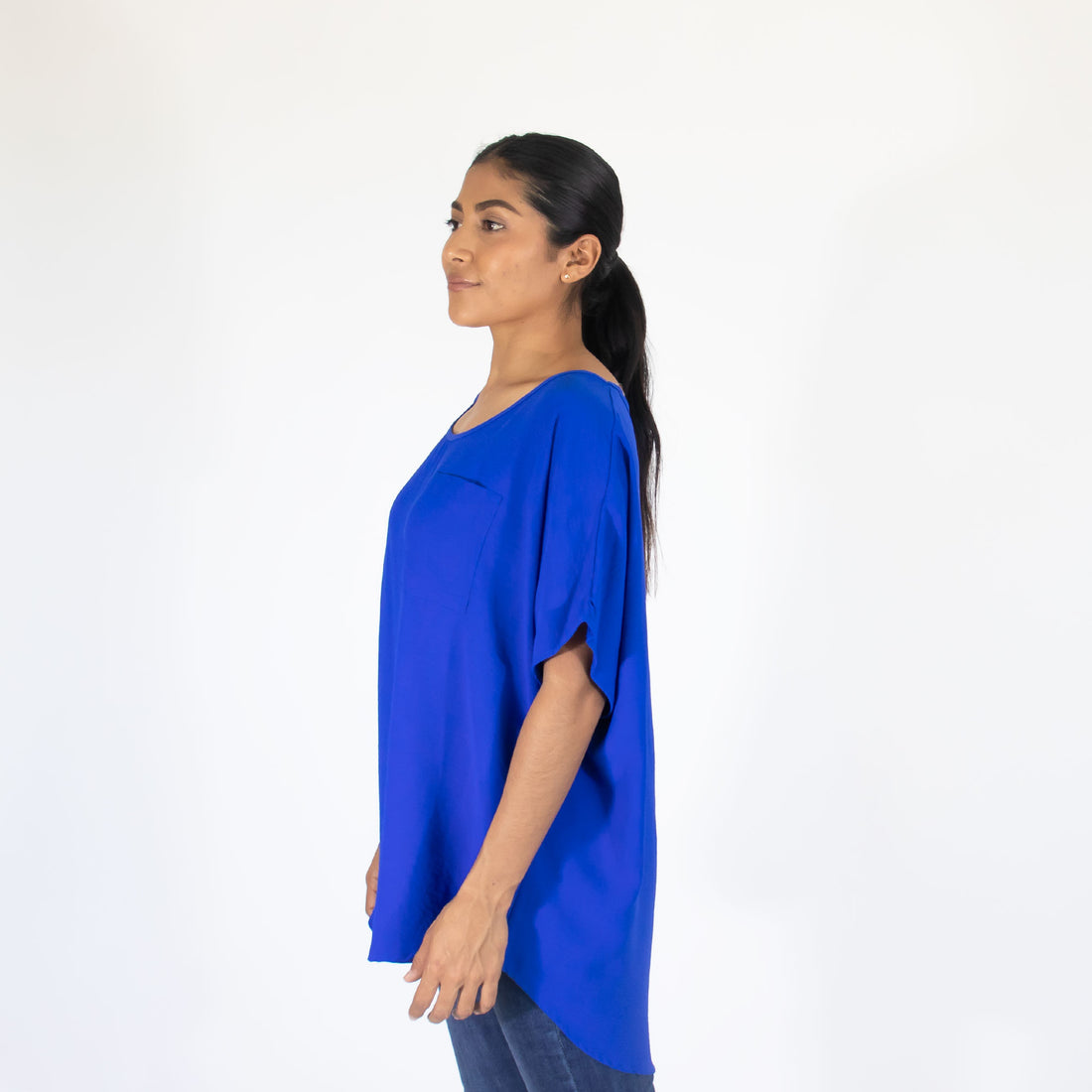 Blusa Azul Est Mariposa Bols Mujer