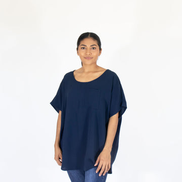 Blusa Marino Est Mariposa Bols Mujer