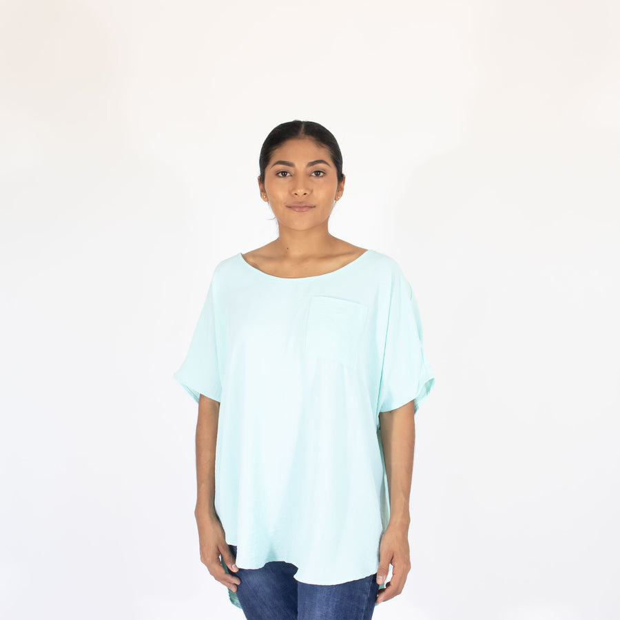 Blusa Turquesa Est Mariposa Bols Mujer