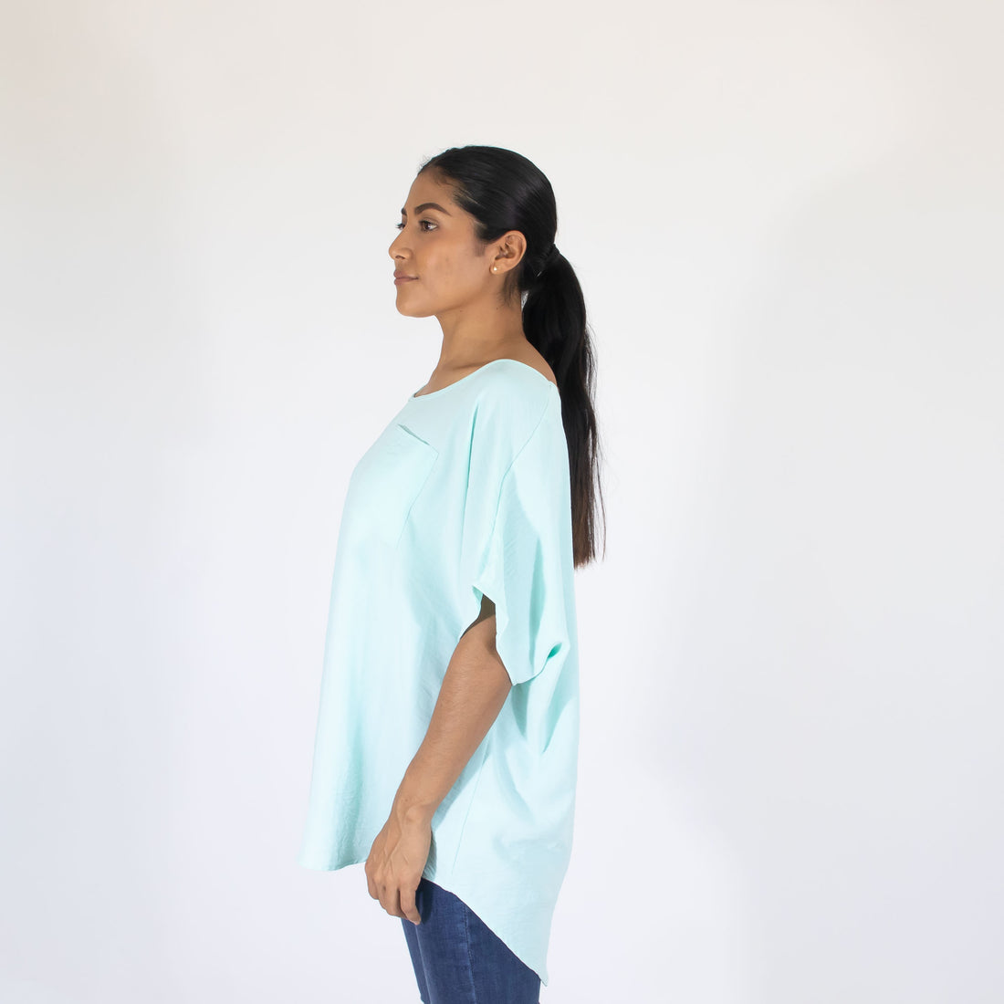 Blusa Turquesa Est Mariposa Bols Mujer