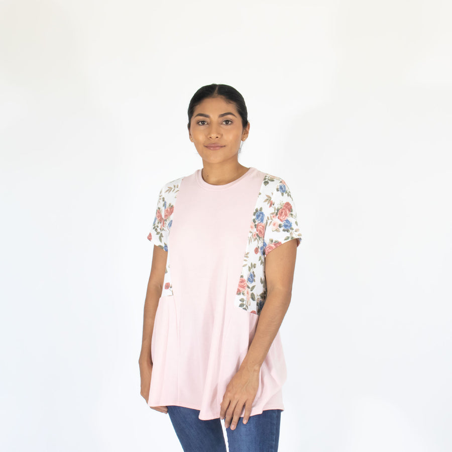 Blusa Rosa Est Floreado Mujer