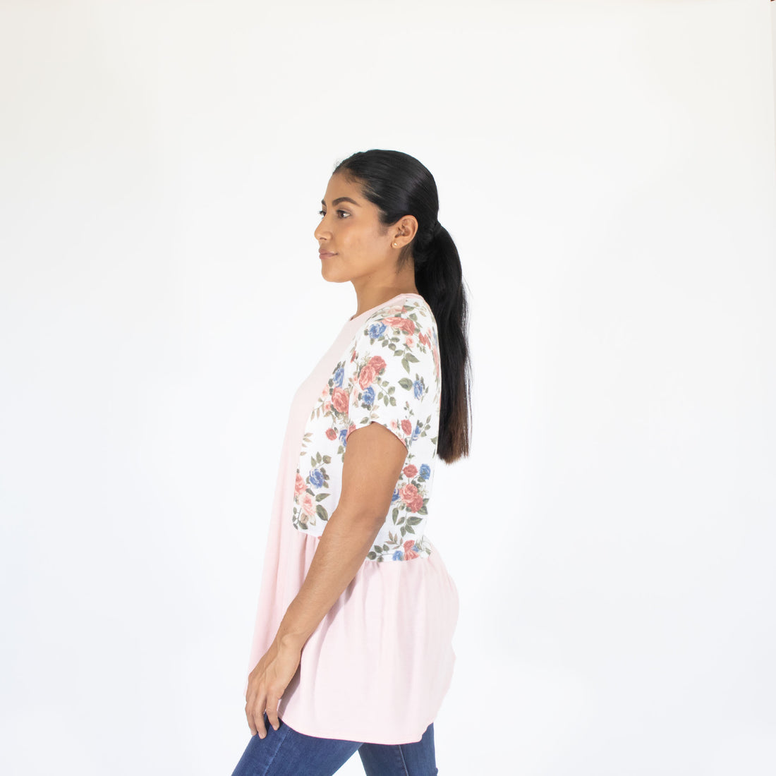 Blusa Rosa Est Floreado Mujer