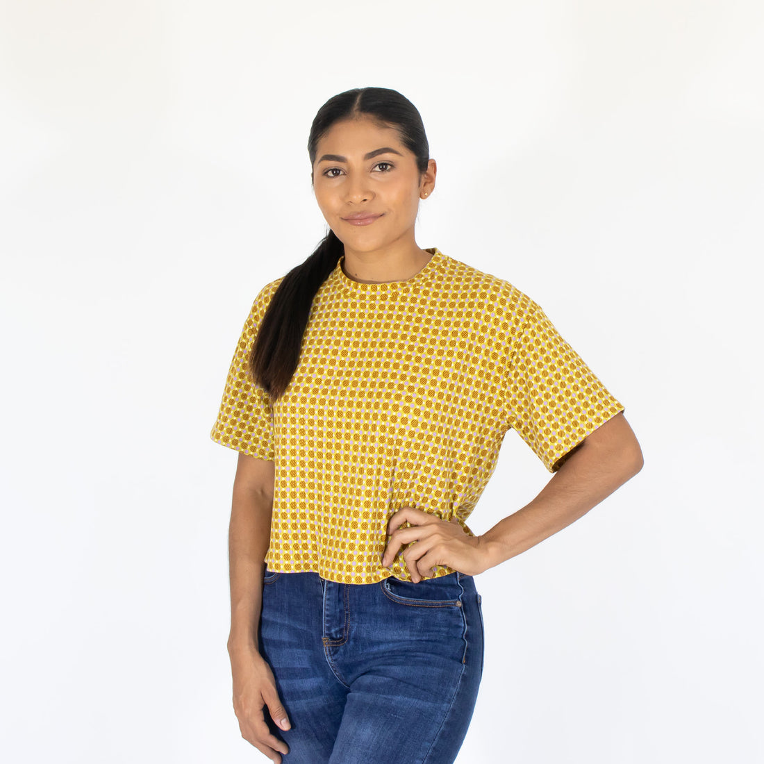 Blusa Amarillo Est Bolita Mujer