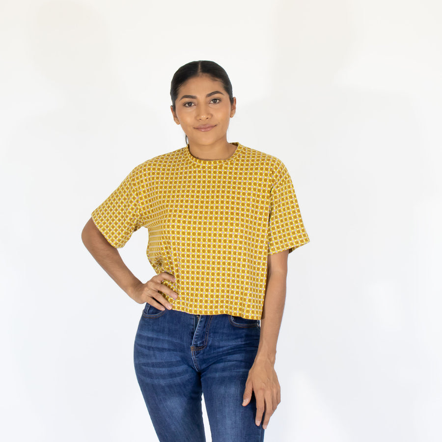 Blusa Amarillo Est Bolita Mujer