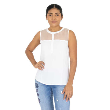 Blusa Sin Manga Cuello Transparente